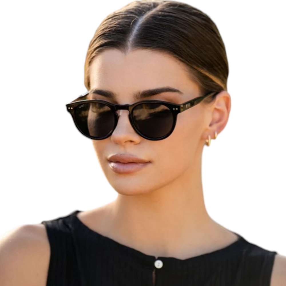 Classic Black Women's Sunglasses - Sleek Round Frames